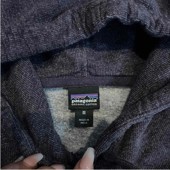 Patagonia Purple Graphic Print Drawstring Hood Kangaroo‎ Pocket Hoodie - Medium - Picture 2 of 6